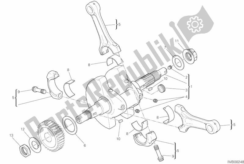 All parts for the Connecting Rods of the Ducati Scrambler Desert Sled Thailand 803 2020